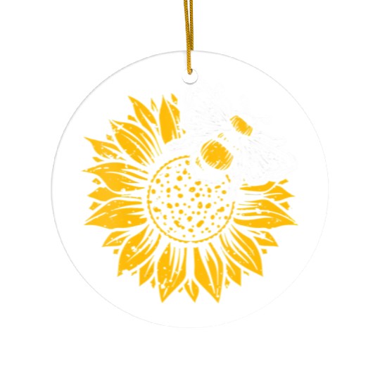 Womens Bumblebee Sunflower Springtime Save The Bee Ceramic Ornaments