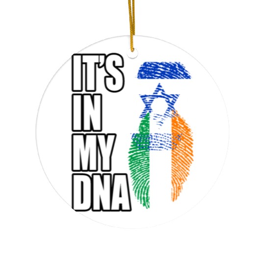 Israel And Irish Mix Heritage DNA Flag Ceramic Ornaments
