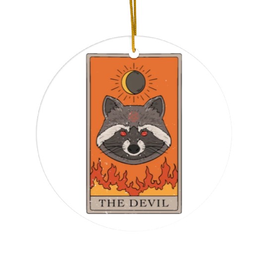 Racoon Devil Tarot Card Reader Ceramic Ornaments