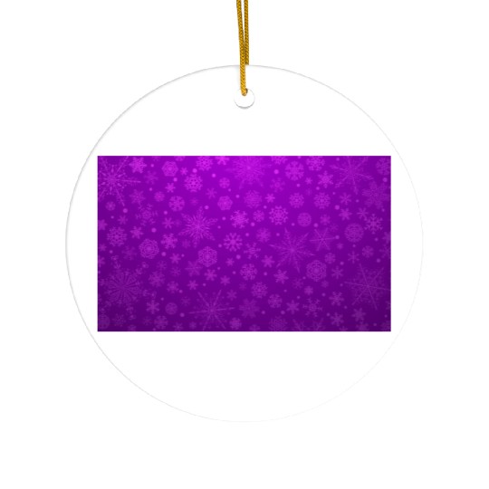 Purple Snowflakes Aesthetic Pattern Ceramic Ornaments