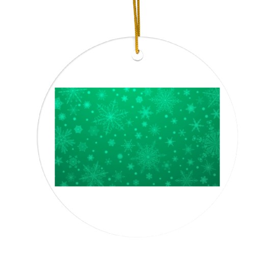 Christmas Snowflakes Green Pattern Ceramic Ornaments
