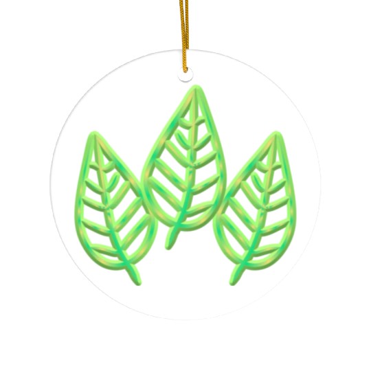 three leaves leaf icon nature green Ceramic Ornaments