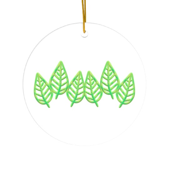 Leaves pattern leaf icon nature green Ceramic Ornaments