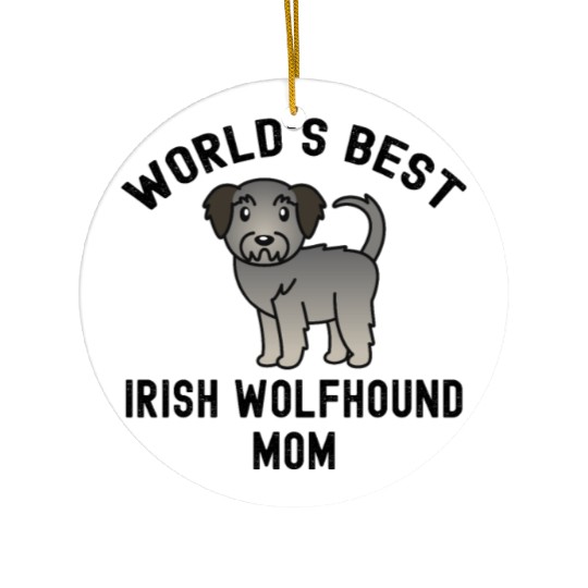 World's Best Irish Wolfhound Mom Ceramic Ornaments