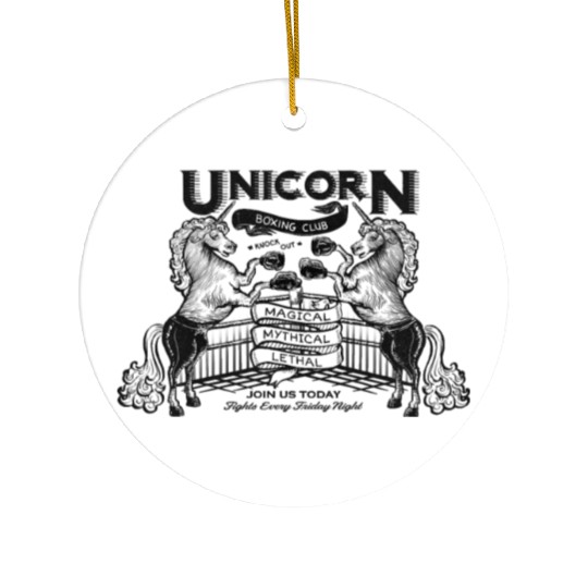 Unicorn Boxing Club Ceramic Ornaments