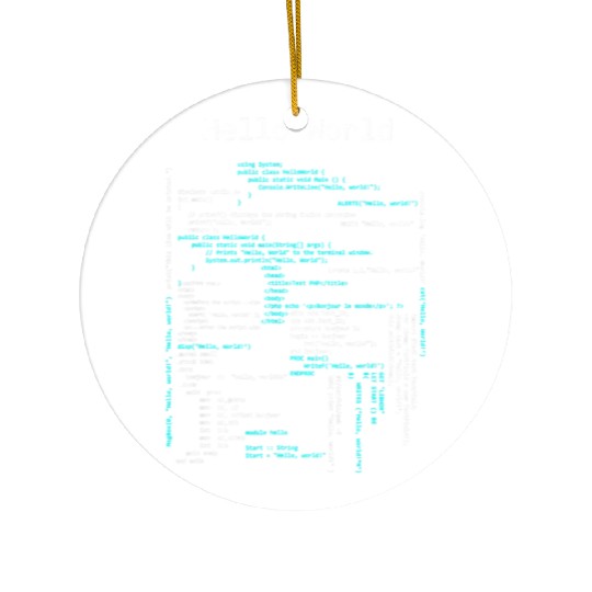 Hello World Coding Computer Programming Languages Ceramic Ornaments