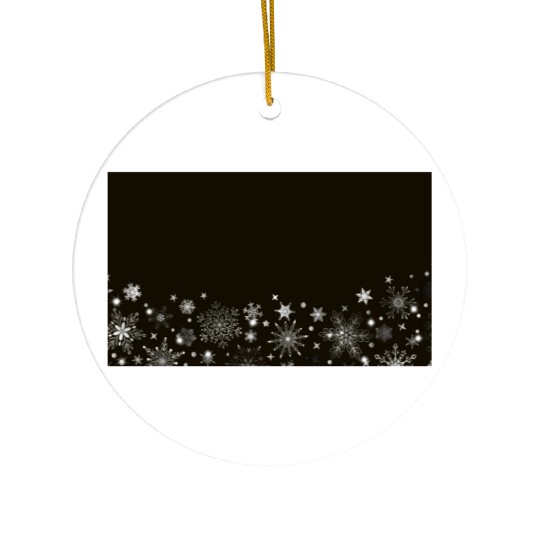 Elegant Black Silver Snowflakes Ceramic Ornaments