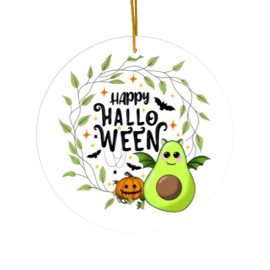 Bat Avocado - Happy Halloween Ceramic Ornaments