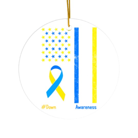 321 Dad Down Syndrome Awareness Ceramic Ornaments