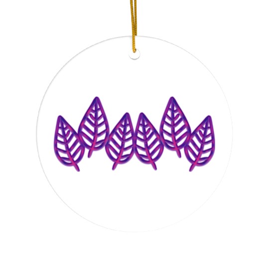 Leaves pattern leaf icon nature purple Ceramic Ornaments