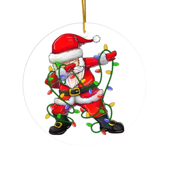 Dabbing Santa Ceramic Ornaments for Boys Girls Christmas Tree