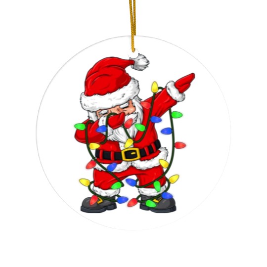 Dabbing Santa Claus Christmas Tree Lights Boys Kid Ceramic Ornaments
