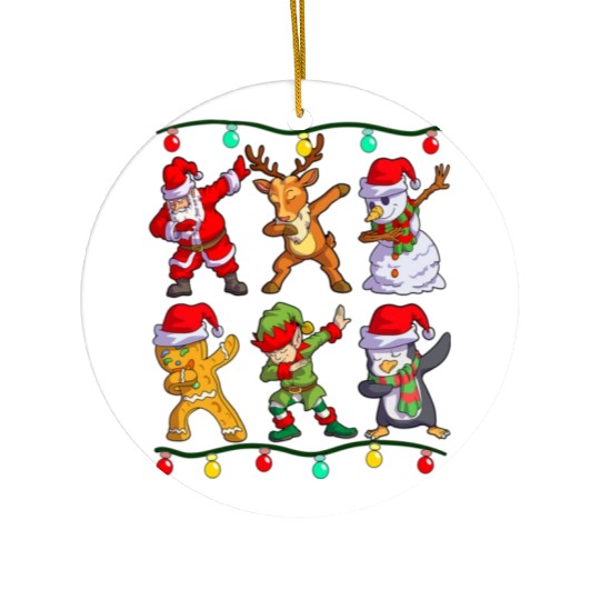 Christmas Dabbing Santa Elf De Friends Xmas Ceramic Ornaments