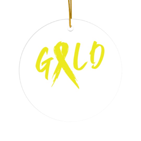 I Wear Gold For Childhood Cancer Awareness Ceramic Ornaments
