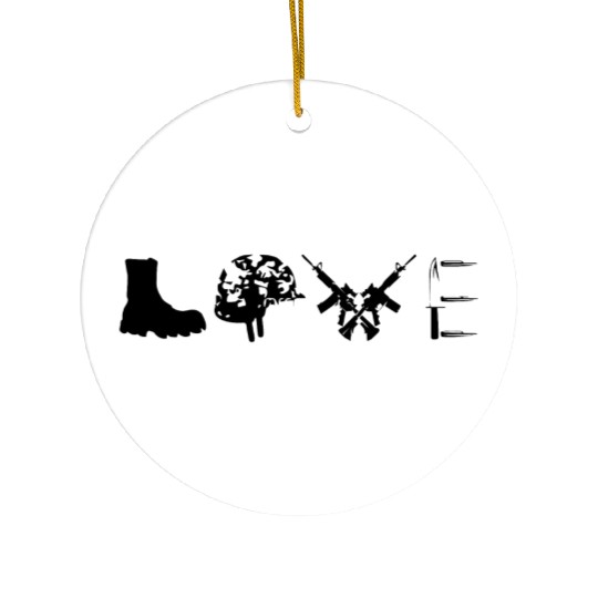 Love Military Veteran Ceramic Ornaments