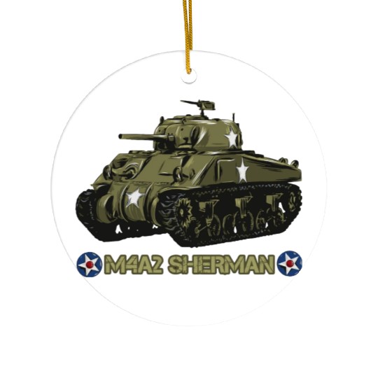 World War 2 American Tank M4A2 Sherman Ceramic Ornaments