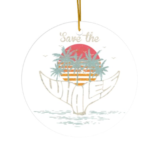 Save The Whales Retro Orca Killer Whale Ceramic Ornaments