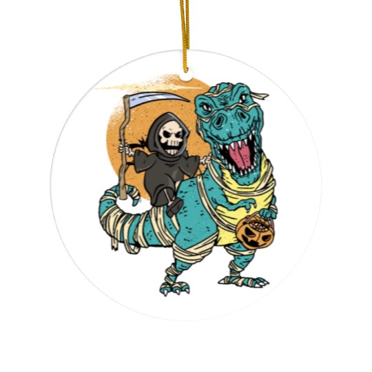 Creepy Grim Reaper Mummysaurus Trex For A Trick Or Ceramic Ornaments