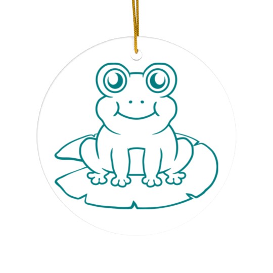 Water lily sea leaf frog Ceramic Ornaments