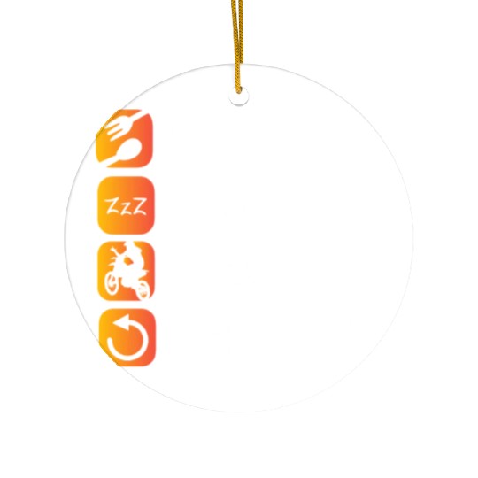 Eat Sleep Repeat Motocross Motorcycle Biker Helmet Ceramic Ornaments