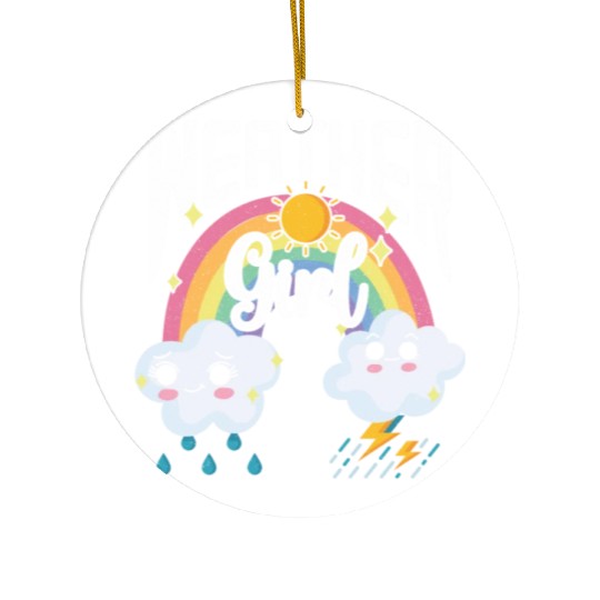 Weather Girl Meteorologist Meteorology Storm Ceramic Ornaments