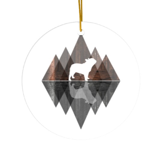 French Bulldog abstract - Geometry Dog Triangle Ceramic Ornaments