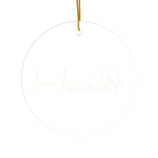 Curling Players Stone. Heart. Love. EKG. Pulse. Ceramic Ornaments