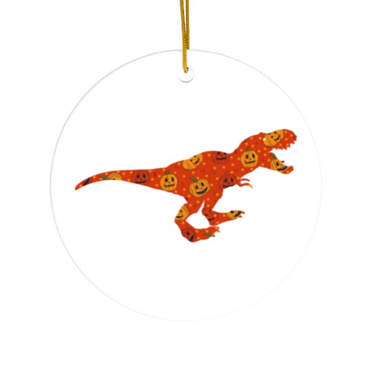Dinosaur Pumpkin Head Jack O' Lantern Halloween Ceramic Ornaments