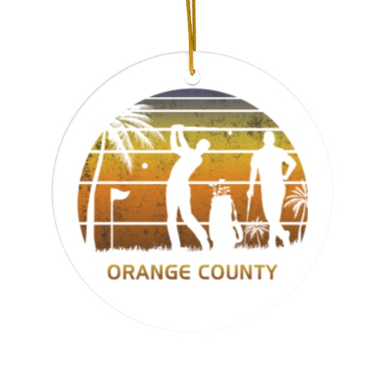 Retro Orange County Golf Golfing Fan Golfer Gift Ceramic Ornaments