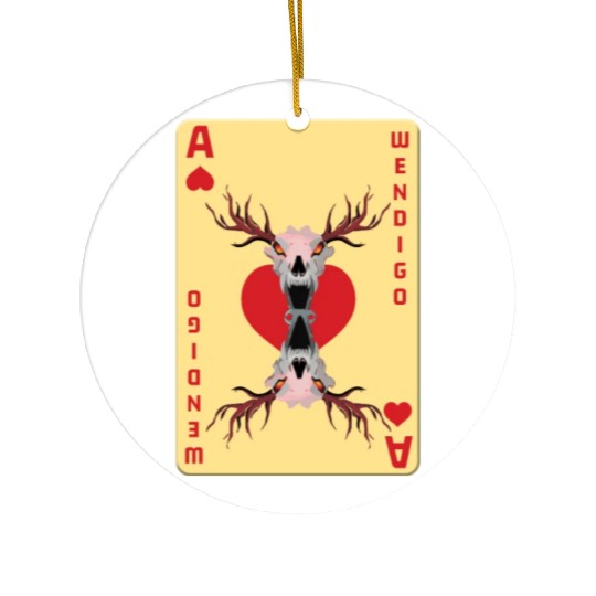 Folk Creature Card Wendigo Halloween Cryptid Ceramic Ornaments