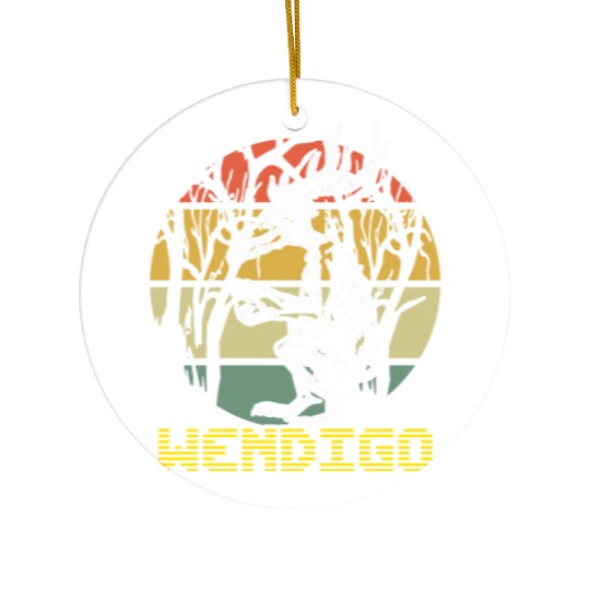 Vintage Folk Wendigo Halloween Cryptid Monster Ceramic Ornaments