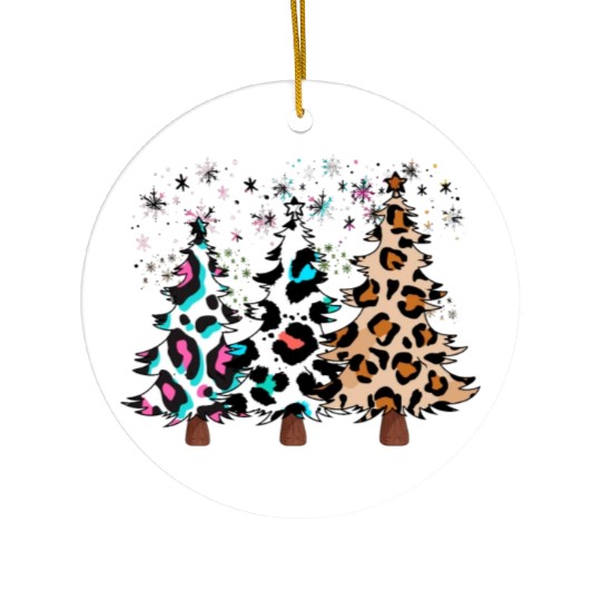 Christmas trees, Leopard Christmas Trees, Winter Ceramic Ornaments
