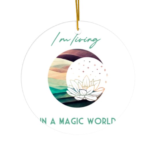 Magic Spiritual Desert Moon Water Lily Ceramic Ornaments