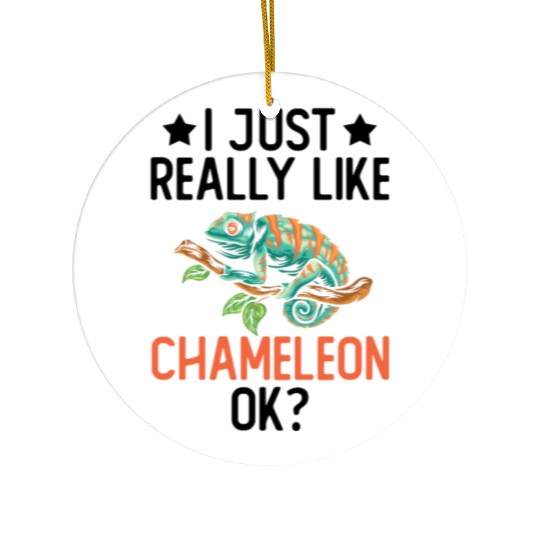 I Just Really Like Chameleon Lizard Reptile Pet Ceramic Ornaments