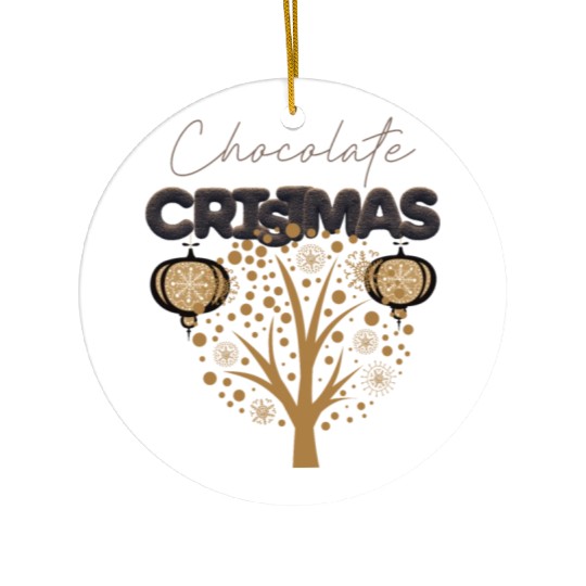 Chocolate Christmas Ornament Winter Tree Ceramic Ornaments