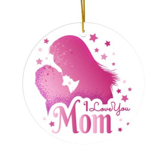 I Love you MOM ! Ceramic Ornaments