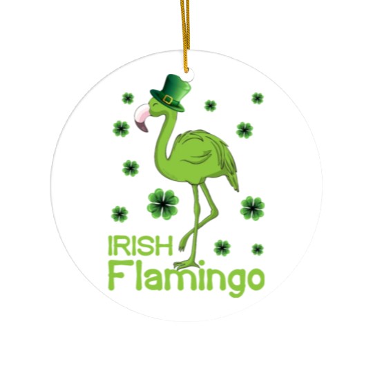 Irish Flamingo Lover Funny St Patricks Day Ceramic Ornaments