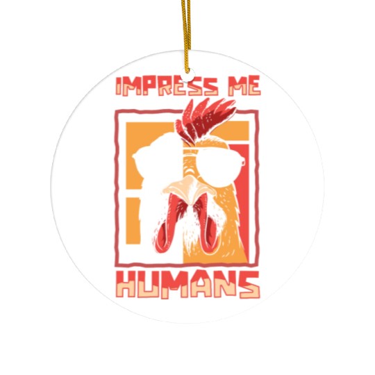 Rooster Cock Sunglasses Ceramic Ornaments