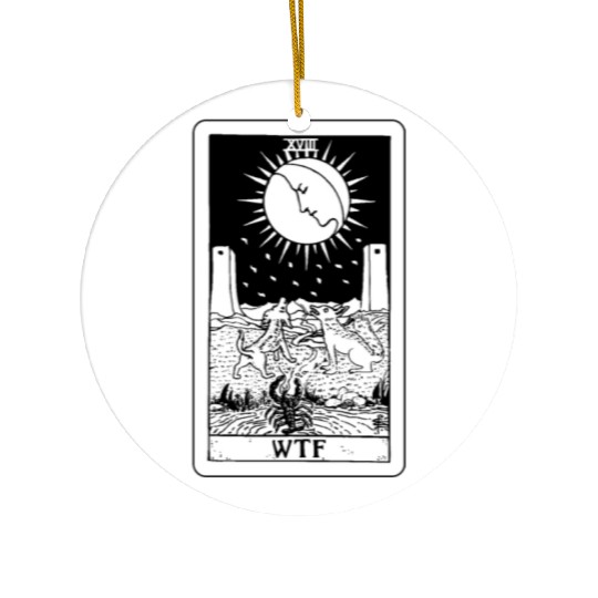 WTF - The Moon Tarot Card Ceramic Ornaments