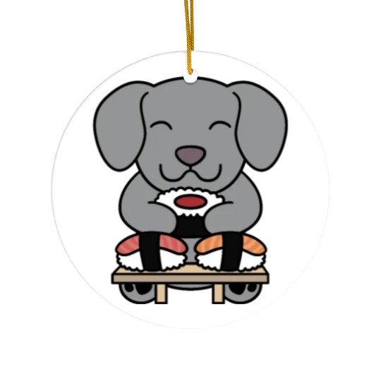 Sushi Lover Weimaraner Ceramic Ornaments