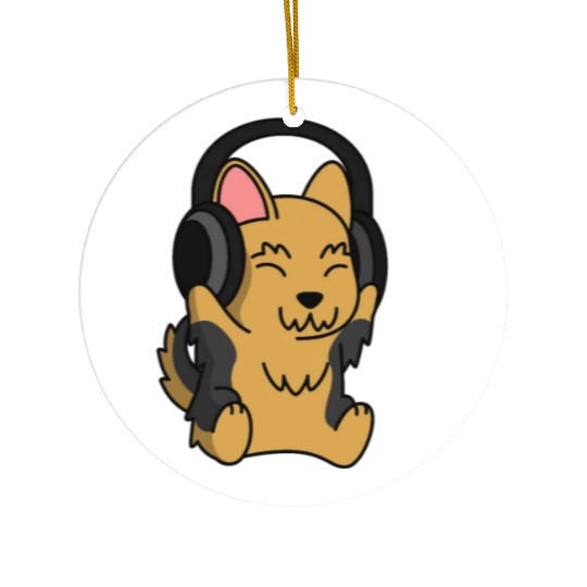 Music Lover Yorkshire Terrier Ceramic Ornaments