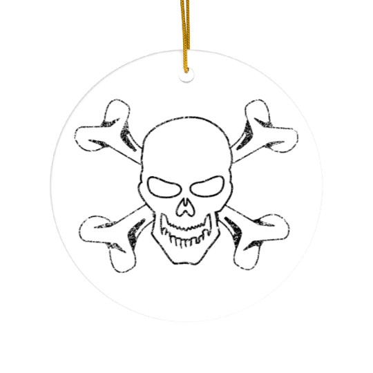 Plain Vintage Skull And Crossbones Ceramic Ornaments