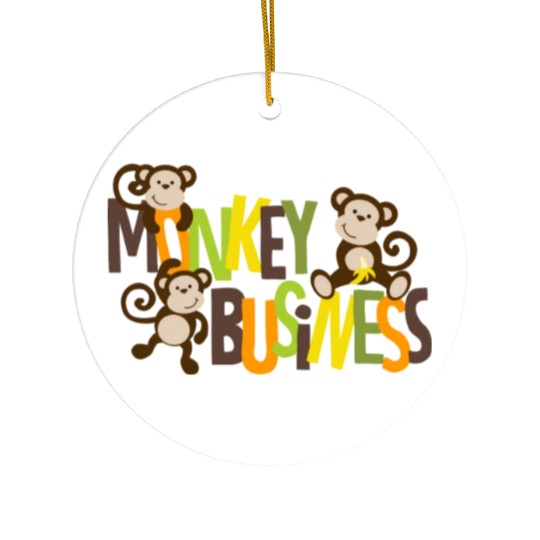 Monkey Business Ceramic Ornaments