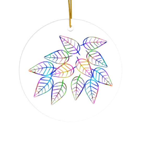 leaf icon nature colorful rgb leaves Ceramic Ornaments