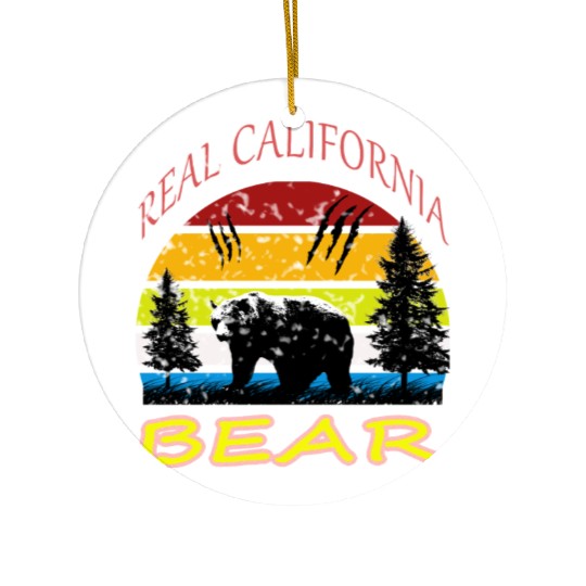 California BEAR Ceramic Ornaments