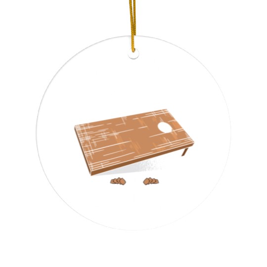 A Dad That Runs On Jesus And Cornhole Christian Ceramic Ornaments