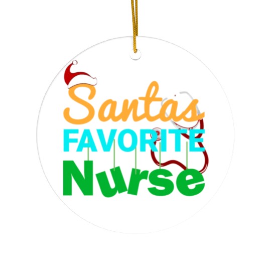 Santa Favorite Nurse Christmas Ceramic Ornaments