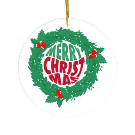 Merry Christmas and Happy New Year Ceramic Ornaments
