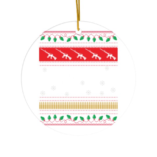 Funny Ugly Christmas design for AR 15 lover Ceramic Ornaments