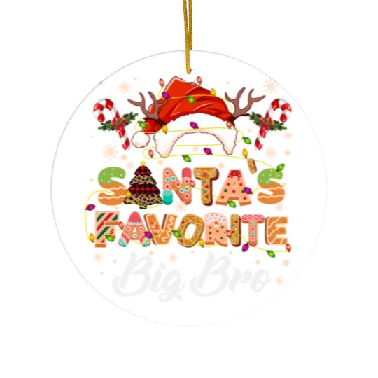 Santa's Favorite Big Brother Cookies Ceramic Ornaments